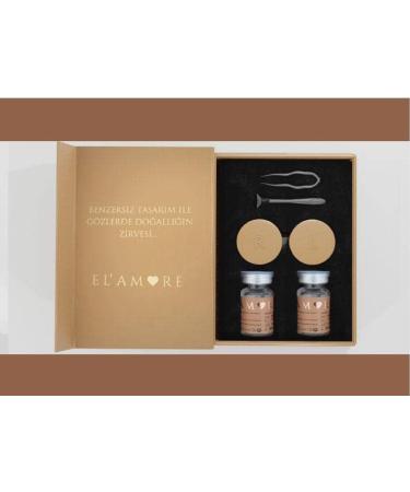 El Amore Pine Hazel Colored Contact Lenses - Retro Series | Strongly Covering Monthly Lenses for Dark Eyes | 6 Months Use | Bright Hazelnut Brown Green - 1 Pair - Buy Online on GoSupps.com