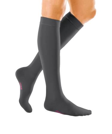 Medi - Medive Forte compression stockings |Short |Medical compression stockings CCL 3 for women and men |Compression stockings class 3 |Size VI - Open tip |anthracite