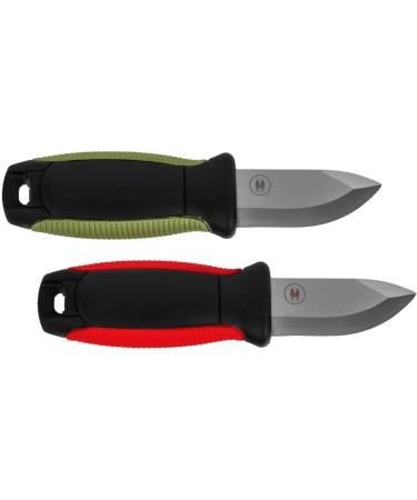 STEIGER Mini Survival Camping Knife - 5.5cm Blade Neck Hanging Red/Green by Alces - Ideal for Hunting Fishing Trekking & SOS Emergency - Buy Online on GoSupps.com