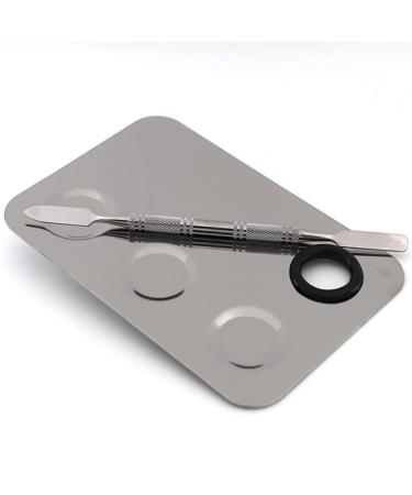 Miamay 6x4 Inches Stainless Steel Makeup Palette with 3-Dents Nail-Art Mixing Palette and 6 Inches Spatula Tool - Buy Online on GoSupps.com