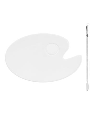 Wnvivi Clear Makeup Palettes with Spatula Acrylic Nail Art Mixing Tray Cosmetic Palette for Mixing Makeup Cream Nail Art