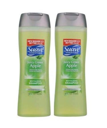 Suave Essentials Revitalizing Shampoo Juicy Green Apple 15 fl oz (2 pack) (Bundle)