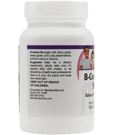 BariatricPal Sustained Release B-Complex 50 Vegetarian Capsules (100 Count) 1 Count (Pack of 100) - Buy Online on GoSupps.com