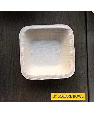 Eco Friendly Disposable Leaf Bowls- 3" Square Bowls| Pack of 25 25 3" Square Bowls - Buy Online on GoSupps.com