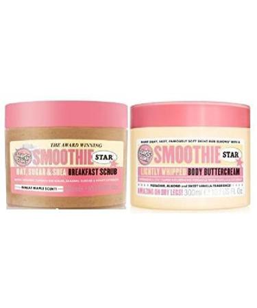 (2 pack) Soap & Glory Smoothie Star Breakfast Body Scrub 300ml & Soap & Glory Smoothie Star Body Buttercream 300ml ** Sold by Mary Jane & Despatched Within Double Wall Box ** by Soap and Glory