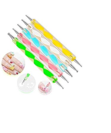 Promotions 5 Pcs/Set 2 Way Dotting Pen Marbleizing Painting Tool Nail Art DIY Design Dot Set