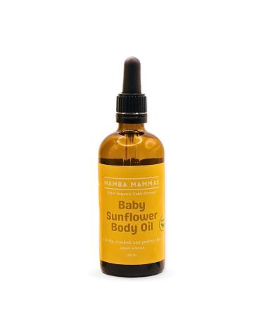 Mamba Mammas Baby Sunflower Body Oil | 100% Pure Organic & Cold-Pressed 50ml | for Newborn Babies | Suitable for Dry Peeling or Cracked Skin | Soothes and Hydrates Newborn Skin