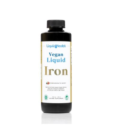 LIQUIDHEALTH Vegan Liquid Iron Supplement with SunActive & Ferrochel Iron - Natural Energy Immune System & Metabolic Support Increase Mental Clarity Prenatal/Postnatal - USA Made Non-GMO (16 oz) 16 Fl Oz (Pack of 1)