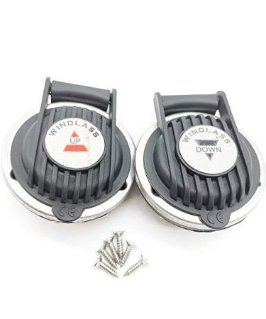 2 Pcs Marine Boat Anchor Windlass Winch Foot Compact Switch Up & Down