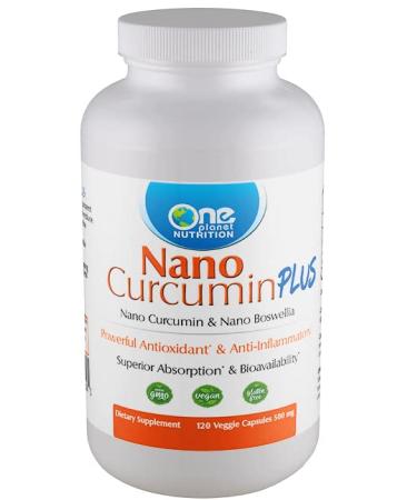 One Planet Nutrition Nano Curcumin Plus 500 mg, Turmeric Curcumin Water Soluble Supplements, Nanoparticle-encapsulated Curcumin, Better Absorption, Turmeric Capsules - 120 Veggie Capsules Curcumin Plus 500mg 120c