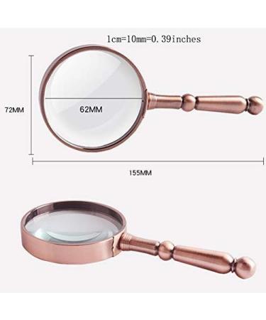 Glass Glass - High-Definition Magnifier High-Magnification Metal Frame Handle Optical Lens Handheld Enlarged Mirror Non-Lighting Old Man Reading Newspaper Mother's Day GIF Made in China - Buy Online on GoSupps.com