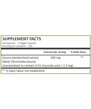 Herbal Hills Arjuna Capsules 500mg - 120 Veggie Capsules | Terminalia Supplement - Buy Online on GoSupps.com