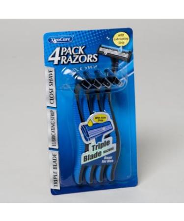 Razors Mens Triple Blade 4 Pack Carded Xtra Care Case of 36