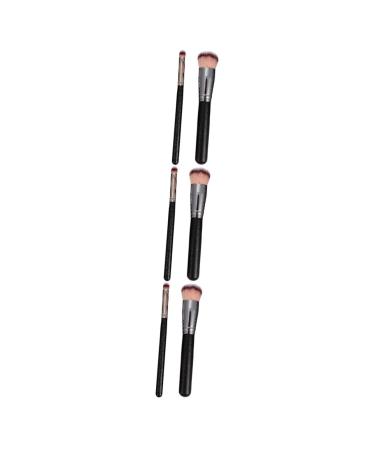 Housoutil 6 Pcs Makeup Brush Foundation Brush Foundation Makeup Cup Holder Tissues Cream Suit Eyelashes Kit Shadow Brush Concealer Brush Face Cosmetic Aluminum Makeup Tools Self