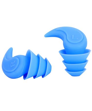 Silicone Ear Plugs for Sleeping Noise Reduction Ear Plugs Comfortable Silicone Ear Plug Sound Blocking Earplugs 1 Pair for Sleep Snoring Swimming Concert Musician Construction Shooting (Blue)