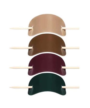 Lurrose 4 pieces of hairpin hair clips for women hair knot holder made of leather hairstate for rolls of horse -hitting women's hair muffled filled rolls model Miss PU leather