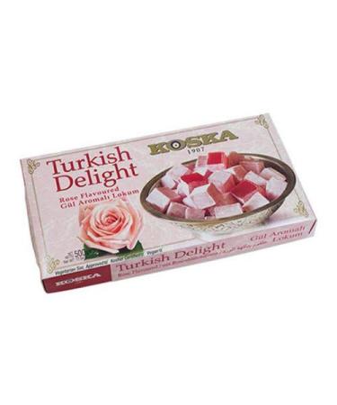 Rose Flavoured Turkish Delight 500g (17.64 oz) - Authentic Lokum Delivered - Buy Online on GoSupps.com