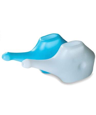 Light-Weight Neti Pot | Handy Compact & Travel Friendly (1 Blue & 1 White) (Set of 2)