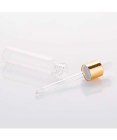 Healifty 50pcs Glass Bottles with Glass Eye Dropper Dispenser for Essential Oils Perfumes Lab Chemicals Cosmetics Bottles Golden 5ml - Buy Online on GoSupps.com