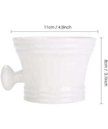 Durable Foam Shaving Cream Bowl for Men - 11 x 11 x 8 cm | Ideal for Hair Salon Use | Premium White Shaving Soap Bowl - Buy Online on GoSupps.com