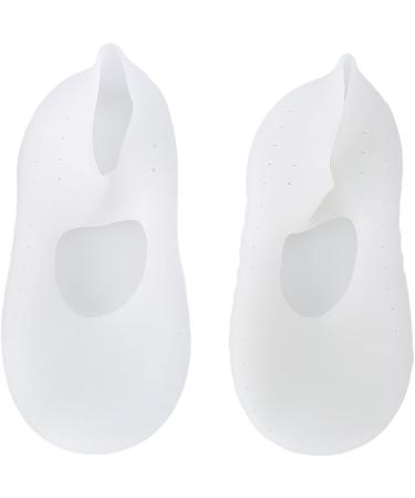 Silicone Socks Moisturizing Pain Relief Foot Protector Shock Absorption Anti Cracking Socks Soft Particles Moisturizing Foot Care Tool Silicone Prevention Socks (M) White M - Buy Online on GoSupps.com