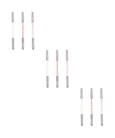 Healvian 9 Pcs Fruit Embroidery Pen Pen Eyebrow Microblading Kit Makeup Tool Aluminum Alloy 1 count (Pack of 1) Assorted Colorx3pcs