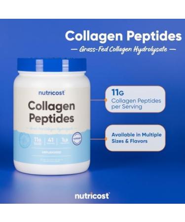 Nutricost Collagen Peptides Powder 1LB (454 G) - Grass Fed Bovine Collagen Hydrolysate (Unflavored) Unflavored 1 Pound (Pack of 1) - Buy Online on GoSupps.com