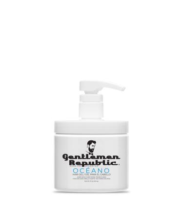 Gentlemen Republic 16oz Oceano Gel w/Pump - Strong Hold and High Shine for All Hair Types 100% Alcohol-Free and Easy to Apply Professional Formula with Fresh Scent