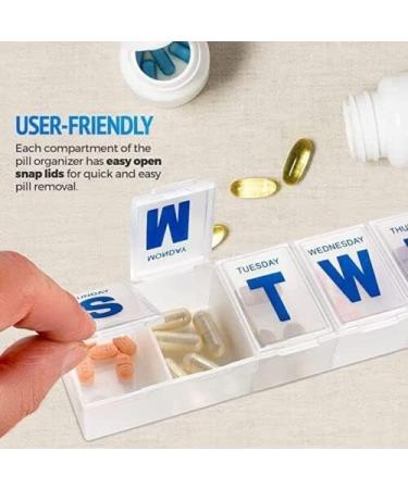 7-Day Pill Organizer Box for Vitamins & Medicine | Clear Case Holder - Best for Travel & Daily Use - Buy Online on GoSupps.com