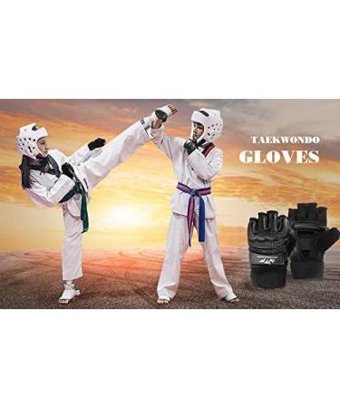Langray Taekwondo & Boxing Gloves - MMA Sparring & Punching Bag Training for Adults & Kids - Size M Black - Buy Online on GoSupps.com