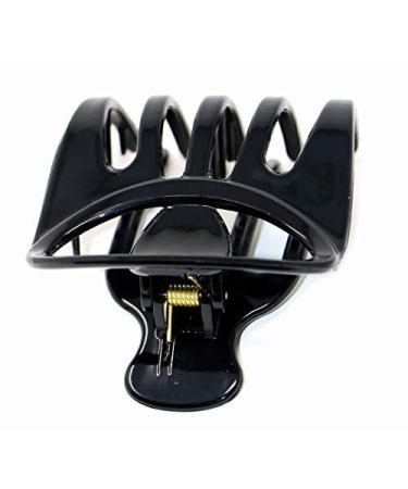 Parcelona French Curvy Oval Paw Black Cellulose Acetate Hair Claw Clip for Women and Girls - Black - Buy Online on GoSupps.com