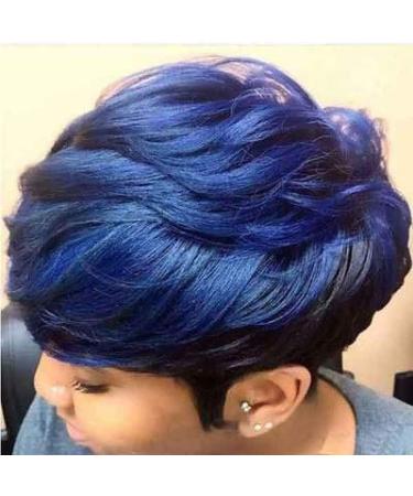 FCHW-wig Short Ombre Hair Wigs For Black Women Short Blue Wig Short Pixie Cuts Wigs For Black Women Synthetic Short Wigs For Black Women African American Women Wigs sw911T FCHW-XP-sw911T