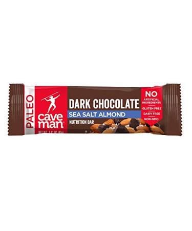 Caveman Foods Dark Chocolate Sea Salt Almond Nutrition Bars - 12 Pack (1.41 oz Each) - Buy Online on GoSupps.com