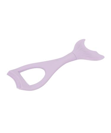 Reusable Silicone Winged Eyeliner Stencil for Makeup with Tooth Shaped Baffle and Detachable Fishtail Brush Soft and Flexible Multifunctional (Purple)