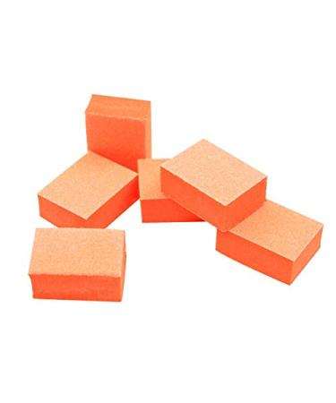 BNP Mini Buffing Buffer Block 80/100 Grit Double-Sided For Manicure Pedicure Salon Nail Art Supplies Home DIY (1.5 inches L x 1 inches W x .5 inches H) 60 Count (Orange)