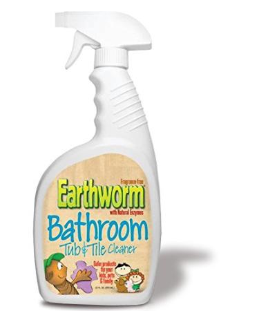 Earthworm Bathroom Tub & Tile Cleaner - Natural Enzymes, Safer for Family, Environmentally Responsible, Fragrance Free Spray - 22 oz (Pack of 6) 22 Fl Oz (Pack of 6)