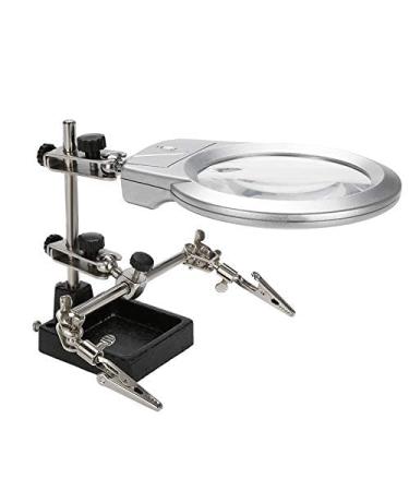 Magnifier with Led Light Alligator Clamp Auxiliary Clip Sturdy Base Dimmable High Clearility for Close Work Reading