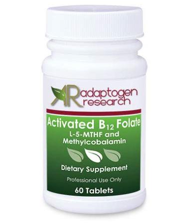 Activated B12 Folate Lozenges Formula | High Potency Methylcobalamin Metafolin Folate L-5-MTHF | Bioactive Forms Vitamin B12 and Folate | 60 Fast-Dissolving Tablets |Adaptogen Research
