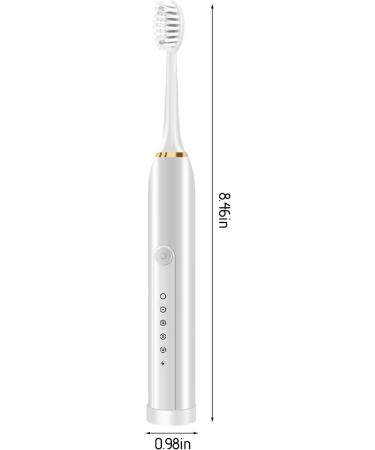 Electric Toothbrush for Adults with 4 Brush Heads and 6 Cleaning Modes Smart 20-Speed Timer Electric Toothbrush Ipx7 Rechargeable Power Toothbrush Longer Life Faster Charging White - Buy Online on GoSupps.com