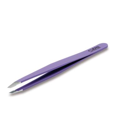 Rubis Classic Stainless Steel Slanted Tweezers with Satin-Finished Grip for Precise Eyebrows and Hair Removal  1K1616  Made in Switzerland  Mauve