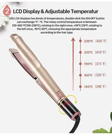 Curling Iron Professional Hair Curling Wand 2 In 1 Hair Straightener and Curler Curling Iron for All Hair Types Tourmaline Ceramic Twisted Flat Iron for Hair Styling BY ZZYY - Buy Online on GoSupps.com