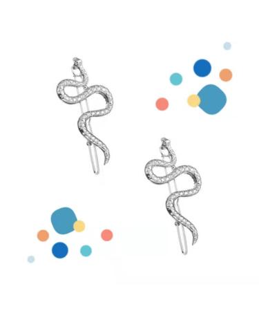 Silver Snake Hair Clips Set - Vintage Decorative Metal Barrettes for Women and Girls - 2pcs Punk Hair Pins for Thick and Thin Hair - Buy Online on GoSupps.com