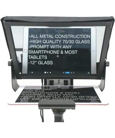Glide Gear TMP100 Adjustable iPad/Tablet/Smartphone Teleprompter | All Metal Construction | 70/30 Beam Splitter Glass | Carry Case Included | 12 Tablet/Monitor Prompter - Buy Online on GoSupps.com