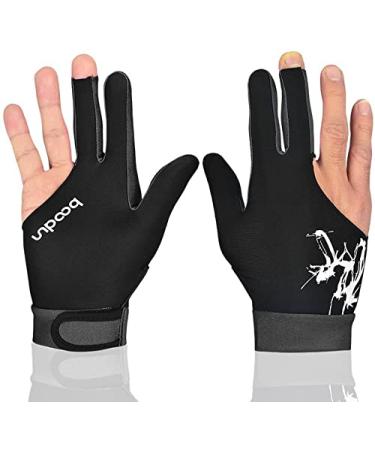 Man Woman Elastic 3 Fingers Show Gloves for Billiard Shooters Carom Pool Snooker Cue Sport - Wear on The Right or Left Hand 1PCS Gray Large