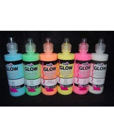 Glow in the Dark Fabric Paint Set - 4 Ounces | Luminous Fluorescent Colors for Art & Fabrics | Includes DirectGlow UV Keychain Light - Buy Online on GoSupps.com