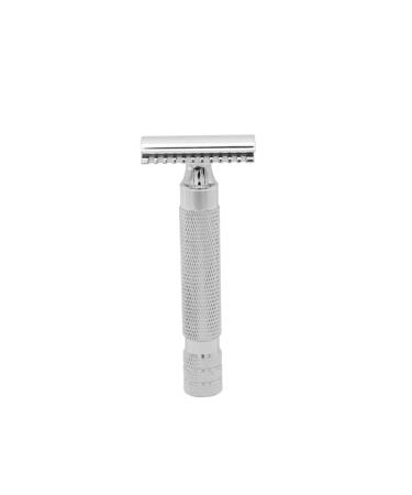 Beavorty razor for men wooden razor facial razor for safety razors men's razor Silve Safe razor double razor wooden holder Razor silver medium