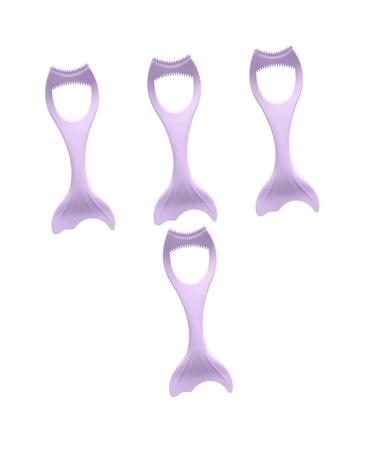 Beavorty Makeup Applicator 4pcs Mascara Brush Makeup Mascara Silicone Makeup Brush Women Silicone Eyeliner Imprint Shield 1 count (Pack of 1) Violetx4pcs