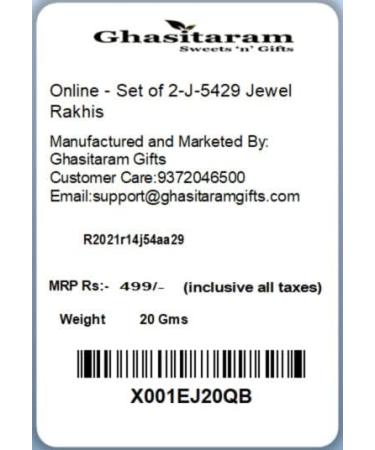 Ghasitaram Gifts Rakhi for Brother Rakhis Online - Set of 2-J-5429 Jewel Rakhis - Buy Online on GoSupps.com