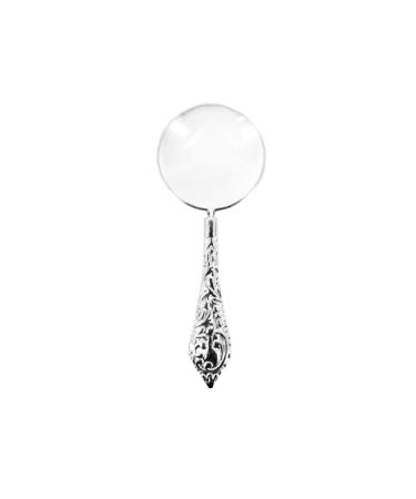 European Delicate Pattern Handle Retro Glass Lens High-Grade Embossed Handle Reading Magnifying Glass for The Elderly Scholars Students Gifts Collection Small Gift