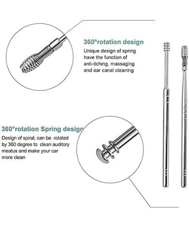 Innovative Spring Ear Wax Cleaner Tool Set 6pcs Spiral Design Stainless Steel Ear Picks Spring Earwax Cleaner Tool Set Cleaner Ear Cleansing Tool Set with Storage Bag - Buy Online on GoSupps.com
